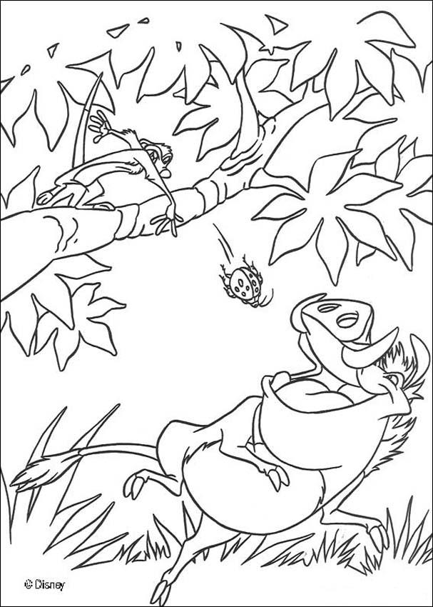607x850 Pumbaa Eating Beetles Coloring Pages