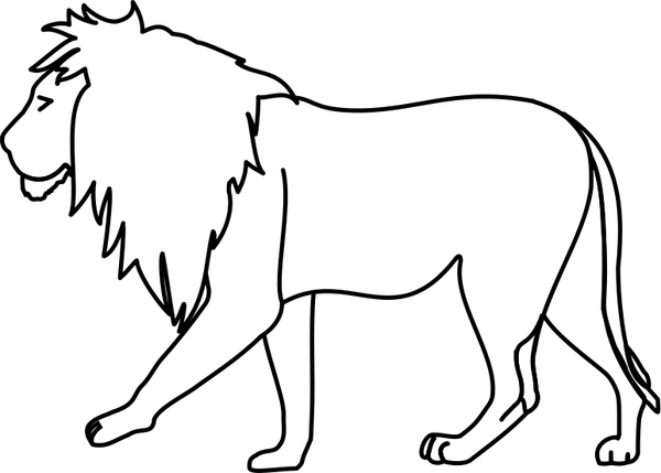 600x429 Lion Line Art Free Vector In Open Office Drawing Svg ( Svg