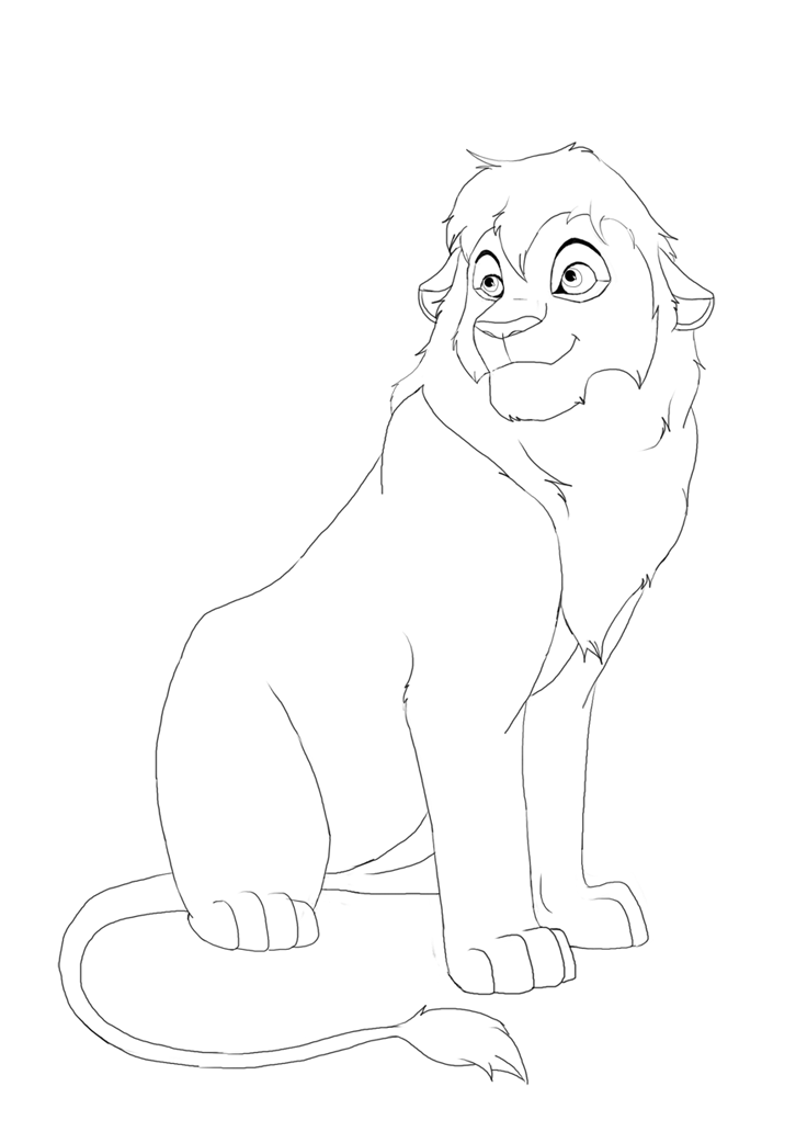 726x1042 Lion Lineart By Splasher91