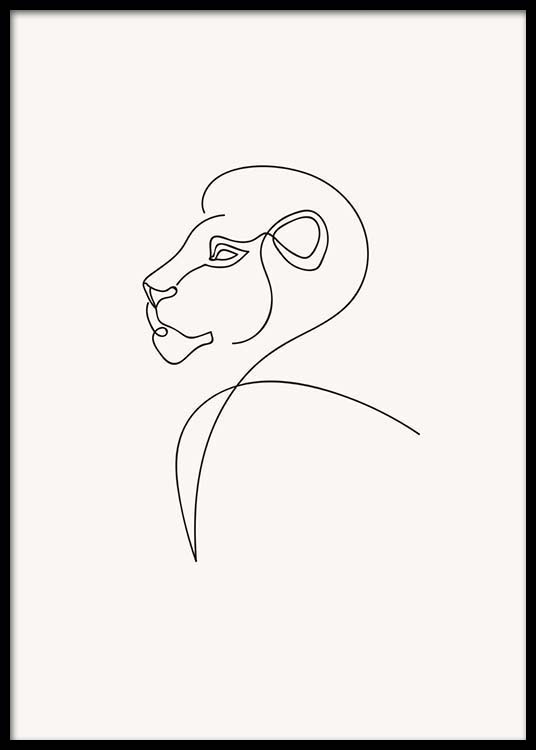 536x750 Lion Lines Poster