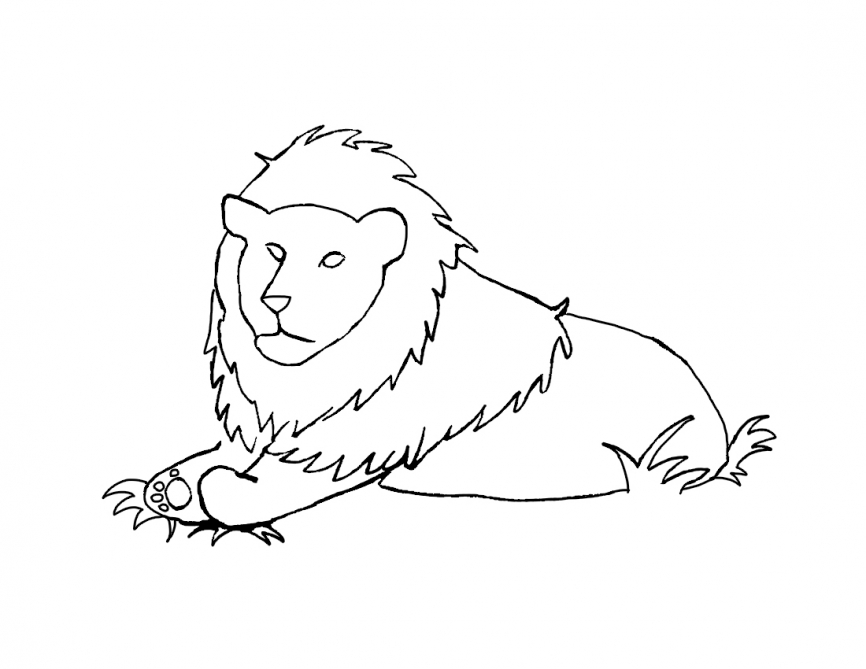 Lion Lying Down Drawing at GetDrawings | Free download