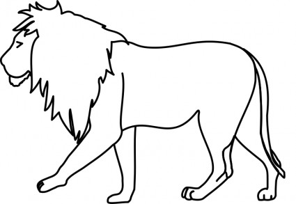 425x293 Lion Line Art Clipart