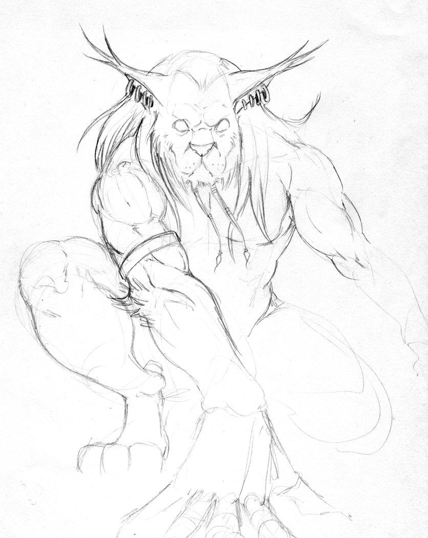 836x1050 Lion Man Sketch By Snigom