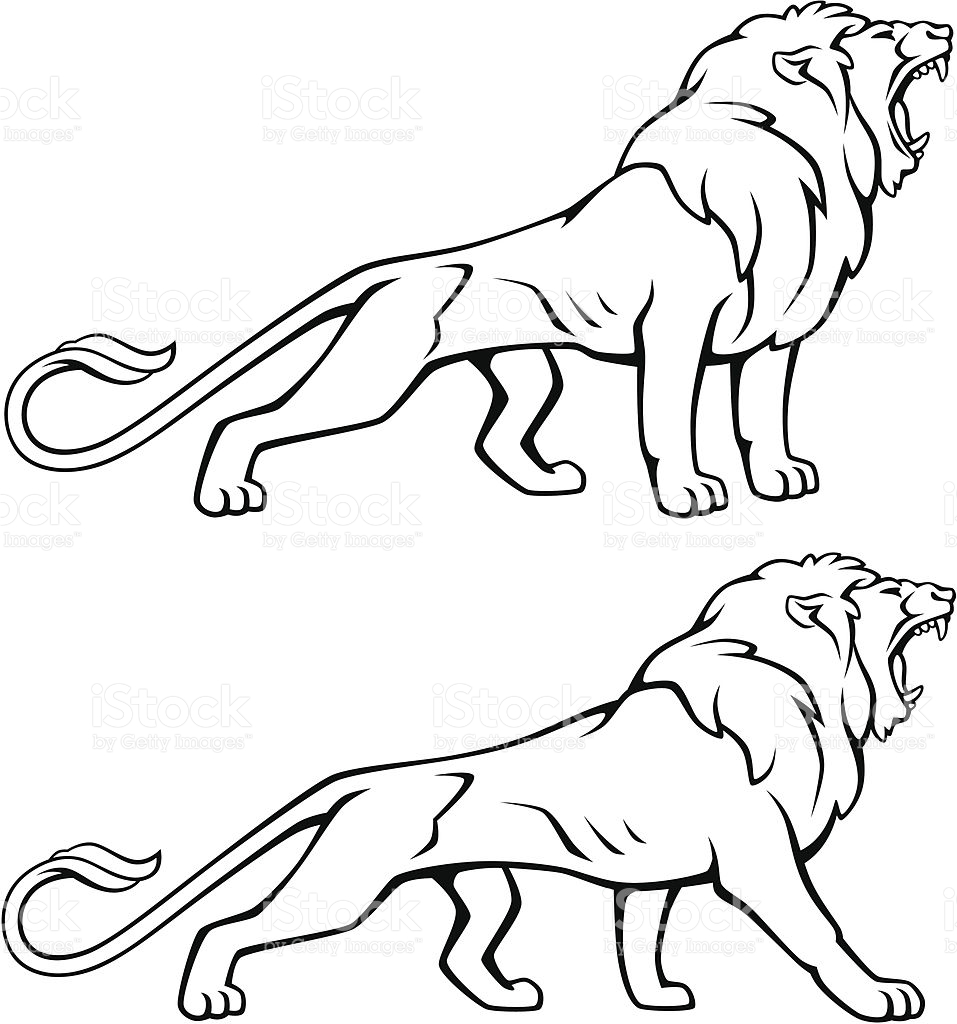 957x1024 Lion With Mouth Open Clipart