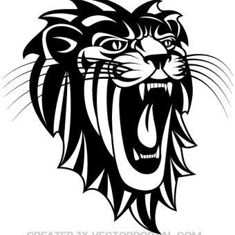 340x340 Lion Tattoo Free Vector 123freevectors