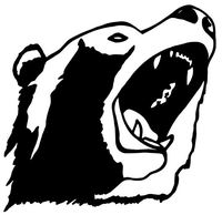 200x194 Open Mouth Bear Decal Wd 190 Vinyl Wildlife Window Stickers