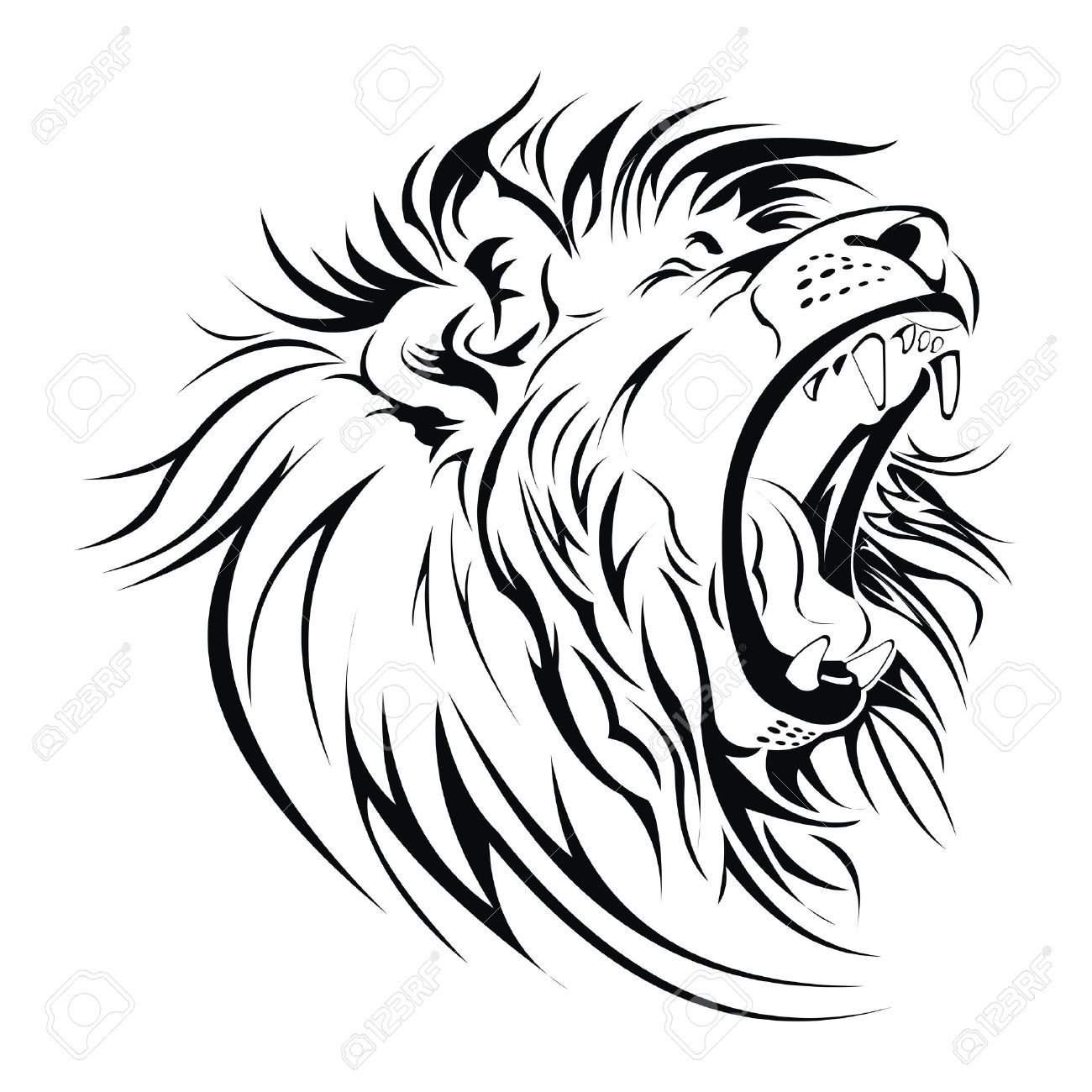 1300x1300 Roaring Lion Face Clipart