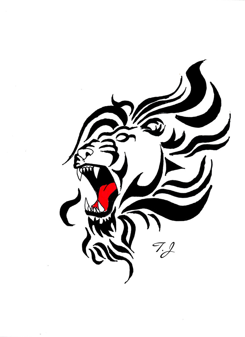 800x1101 Tattoo Roaring Lion Drawing By Silgan
