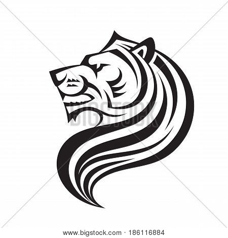450x470 Lion Head Black White Images, Illustrations, Vectors
