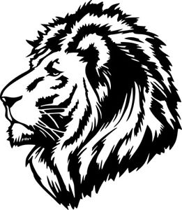 261x300 Lion Head Profile Art Animal Jungle Decal Wall Car Window Laptop