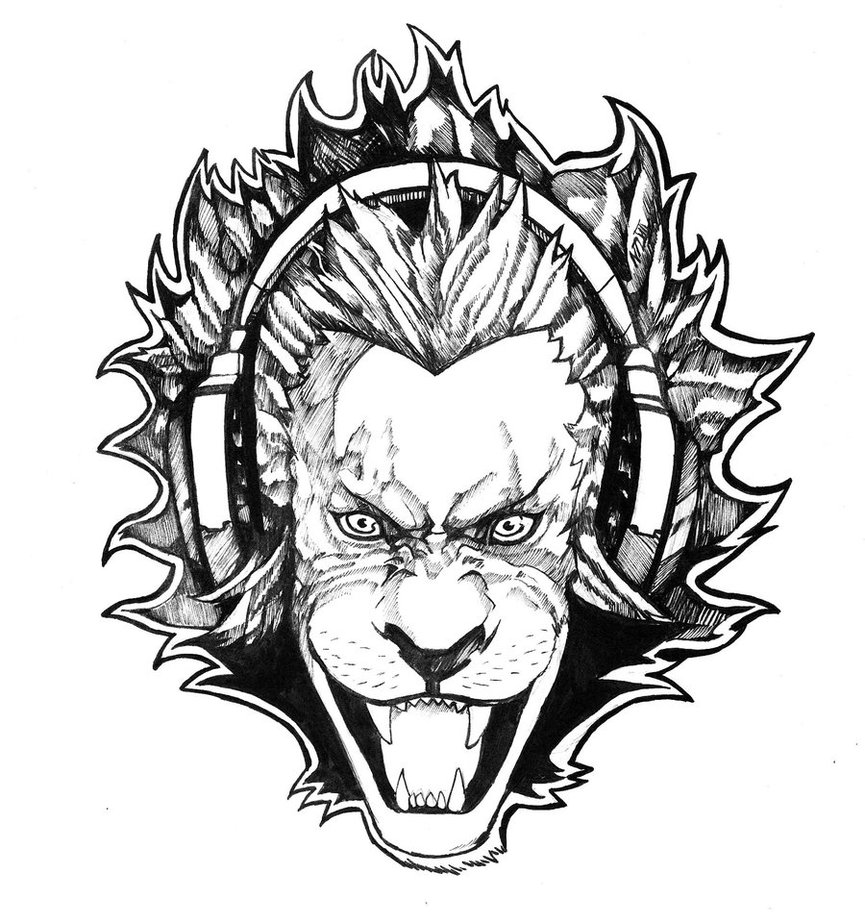 865x923 Lion With Headphones Commission By Nikolasdraperivey