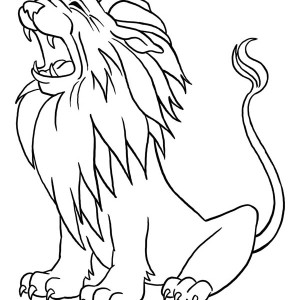 300x300 Little Cover Her Ear When She Hear Lion Roar Coloring Page Little