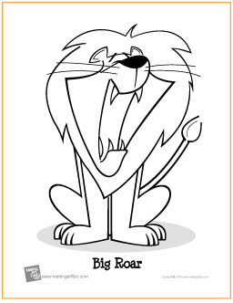 256x332 Big Roar Lion Free Printable Coloring Page