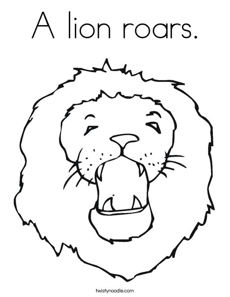 468x605 A Lion Roars Coloring Page