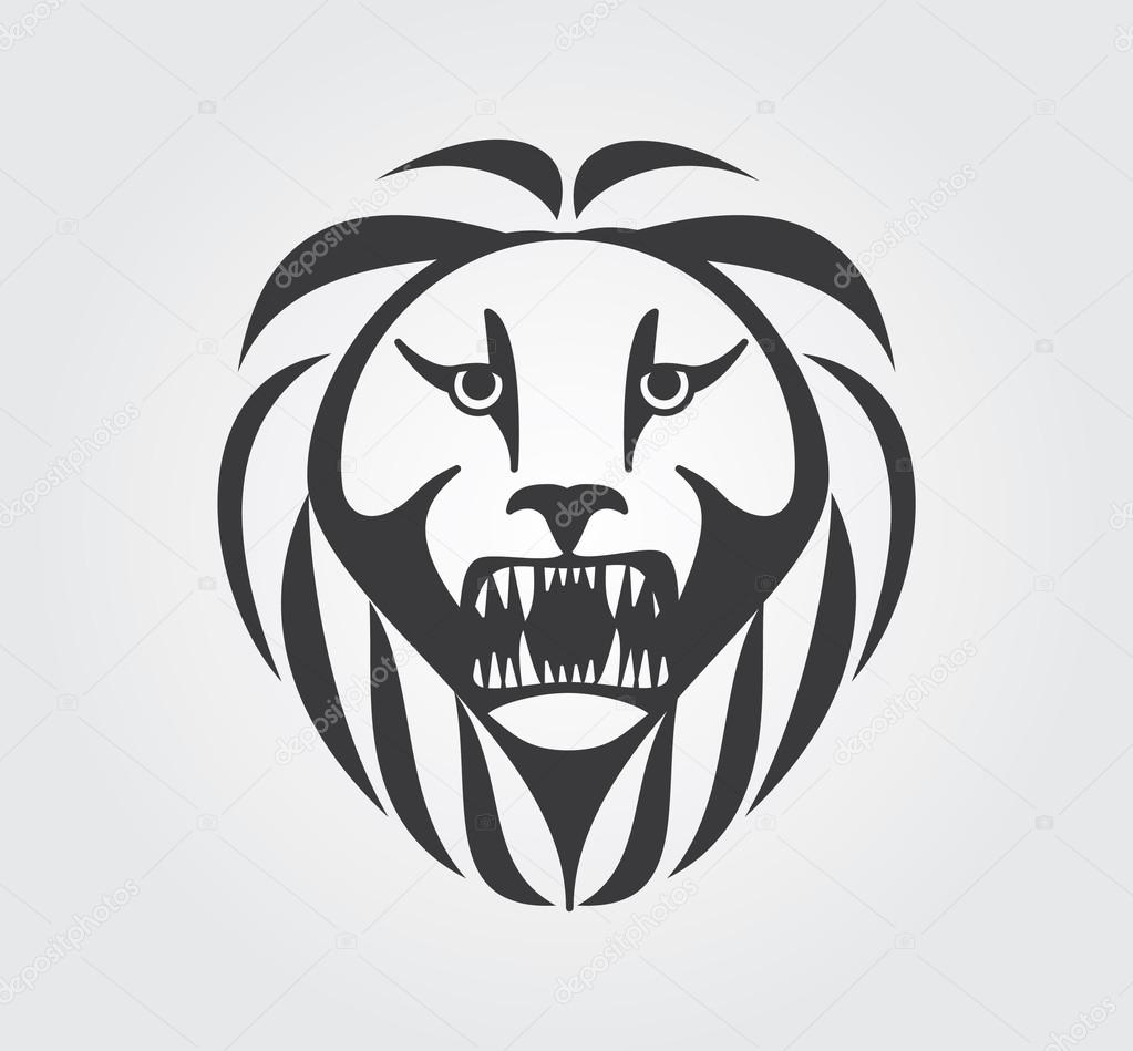 1023x949 Simple Icon Lion Stock Vector