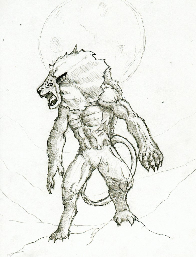 782x1021 Drawn Lion Lion Man