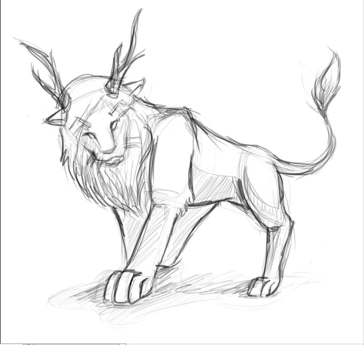 726x688 Lion Sketch