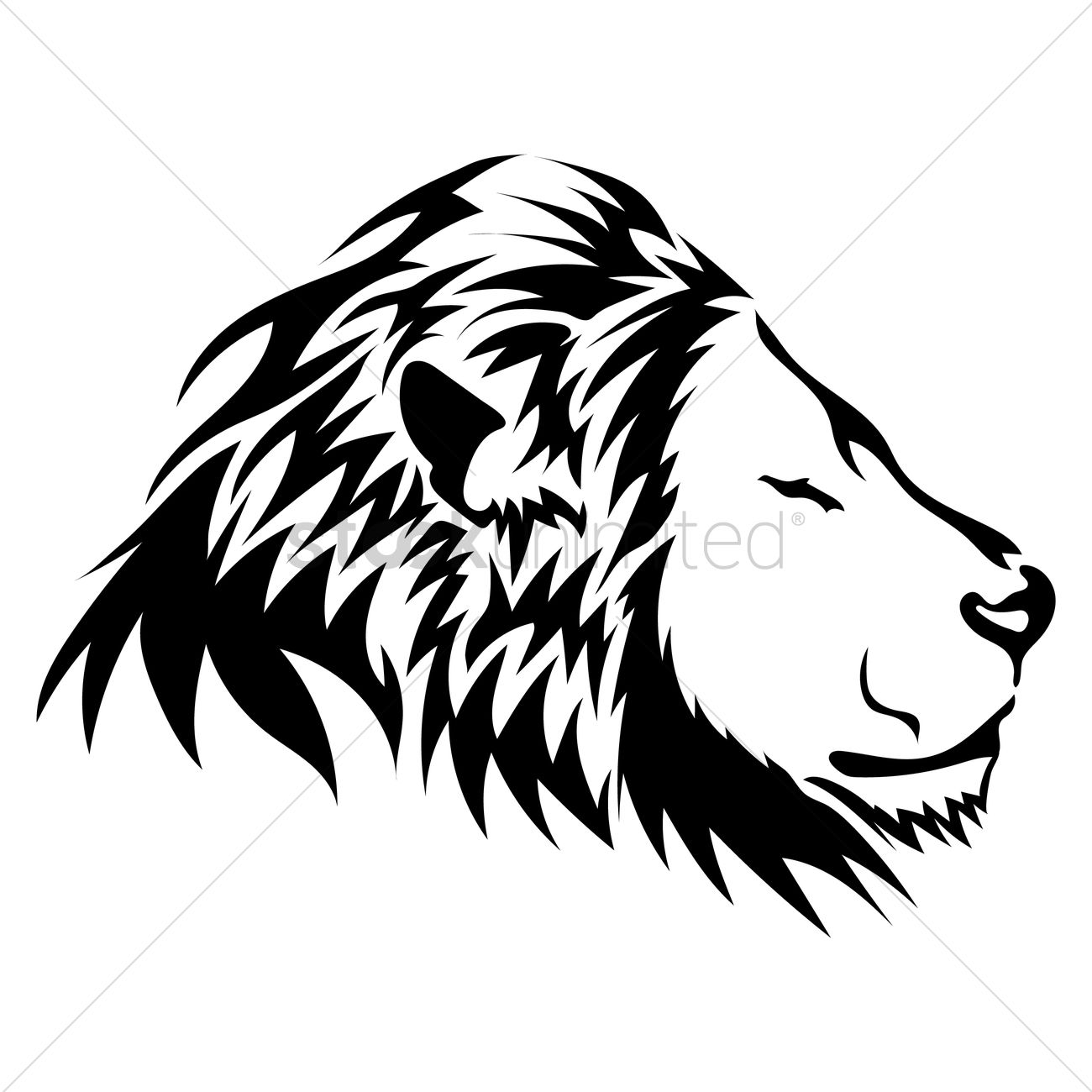 1300x1300 Lion Tattoo Design Vector Image