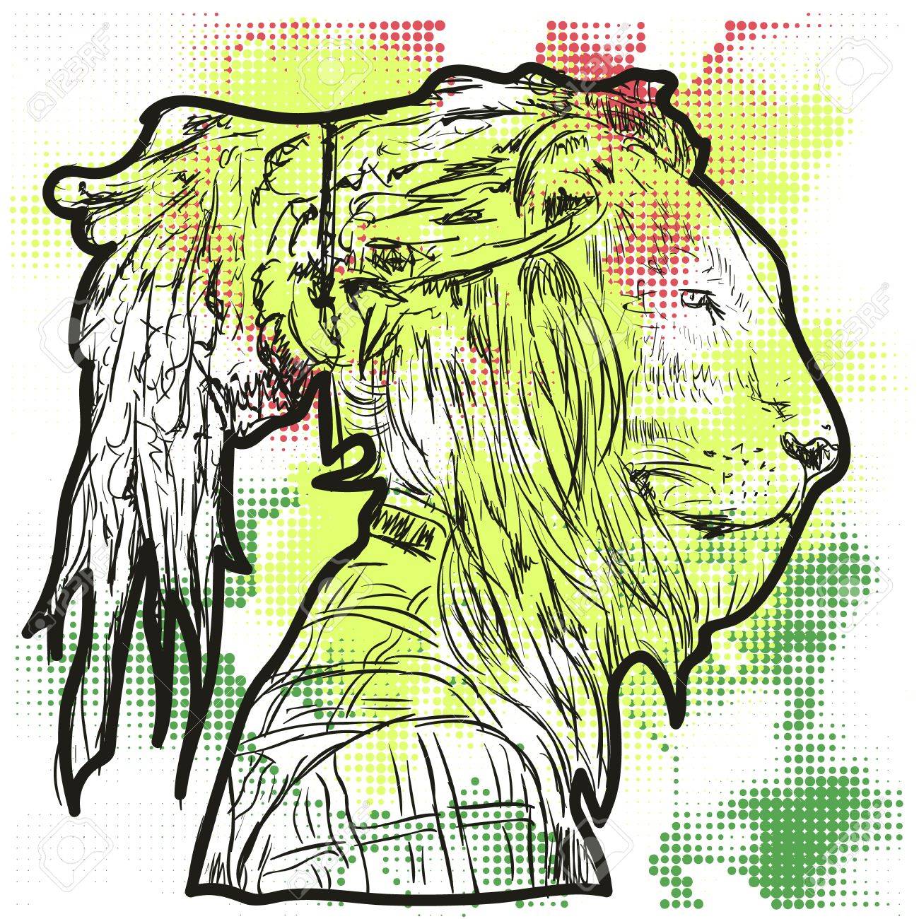 1300x1300 The Lion With The Human Body. A Man With The Head Of A Lion. Lion