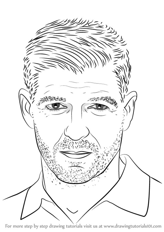 566x800 Learn How To Draw Steven Gerrard (Footballers) Step By Step
