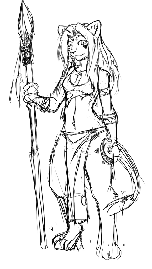 485x858 Sketch] Tribal Lioness By Lunarez