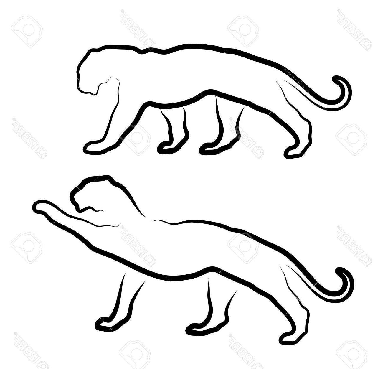 1300x1252 Best 15 Cat Silhouette On White Background Stock Vector Panther