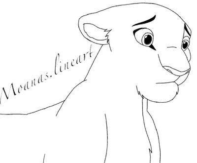 400x330 Sad Lioness By Moanaslineart