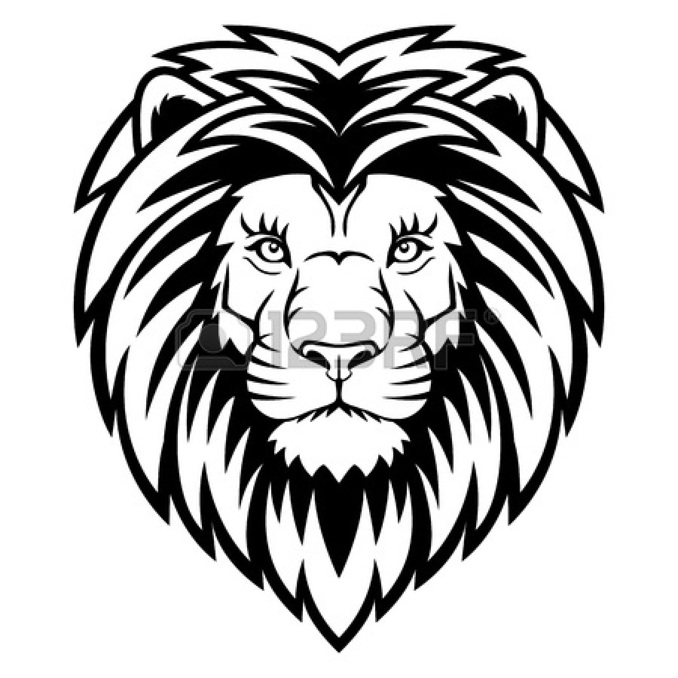 1350x1350 Free Lioness Head Clipart Black And White
