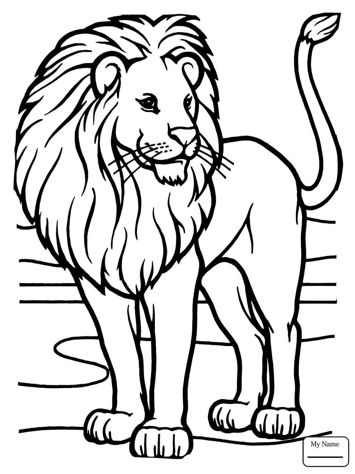 1224x1632 Coloring Pages For Kids Cute Cartoon Lion Mammals
