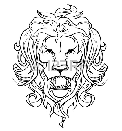 421x450 Lion Head Black White Icon Royalty Free Cliparts, Vectors,