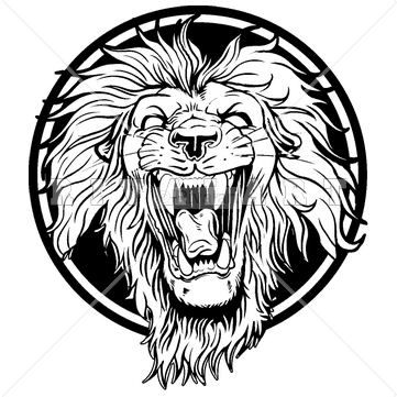 361x361 Lion Roaring Drawing Black And White