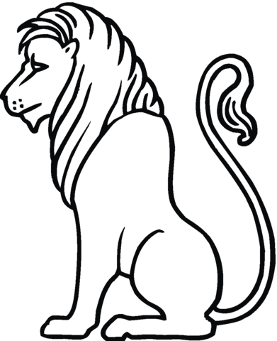 391x480 Simple Lion Face Outline