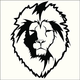 270x270 Lion Face Black And White Tattoo
