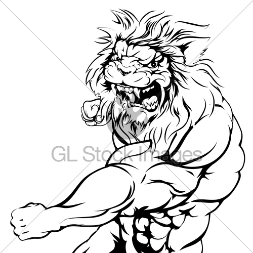 500x500 Lion Character Fighting Gl Stock Images