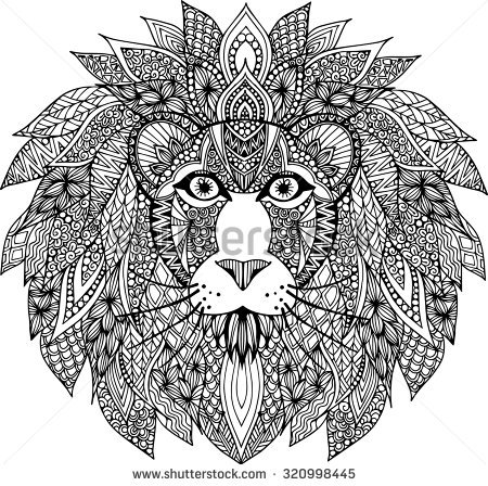 450x448 Drawn Lion Abstract