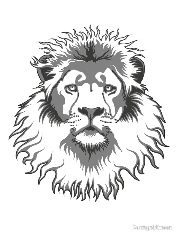 600x800 Lion Head Stickers By Rustyoldtown Redbubble