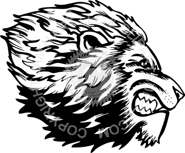 361x299 Lion Head Facing Right