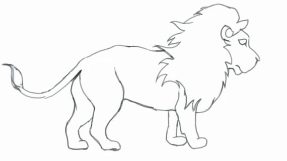 570x320 A Drawing Of A Lion Lion
