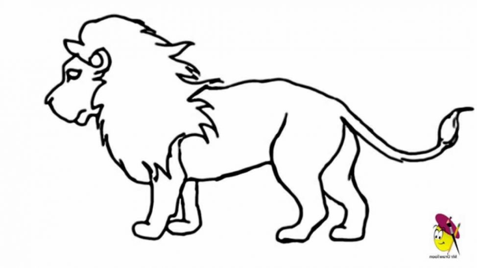 974x548 Coloring Pages Easy Drawing Lion Easy Pencil Drawing