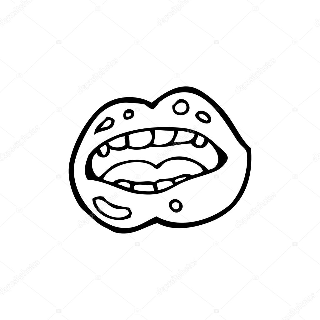 1024x1024 Biting Lip Cartoon Stock Vector Lineartestpilot