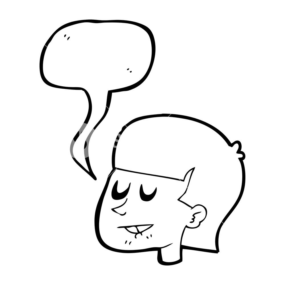 1000x1000 Freehand Drawn Speech Bubble Cartoon Man Biting Lip Royalty Free