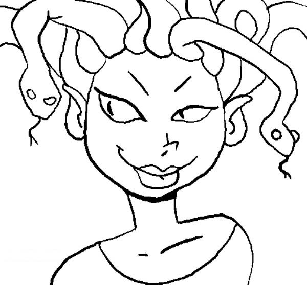 600x558 Medusa With Sexy Lips Coloring Page