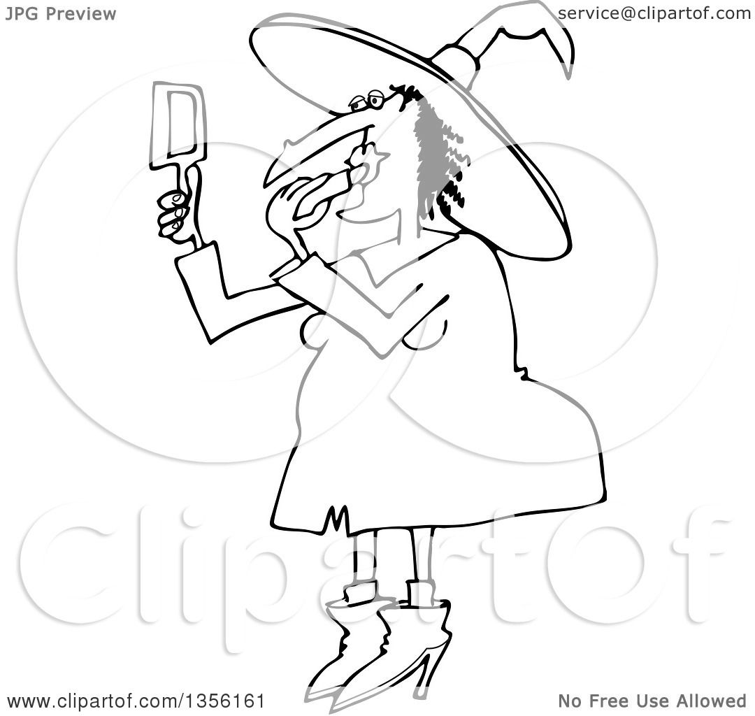 1080x1024 Lineart Clipart Of A Cartoon Black And White Chubby Halloween