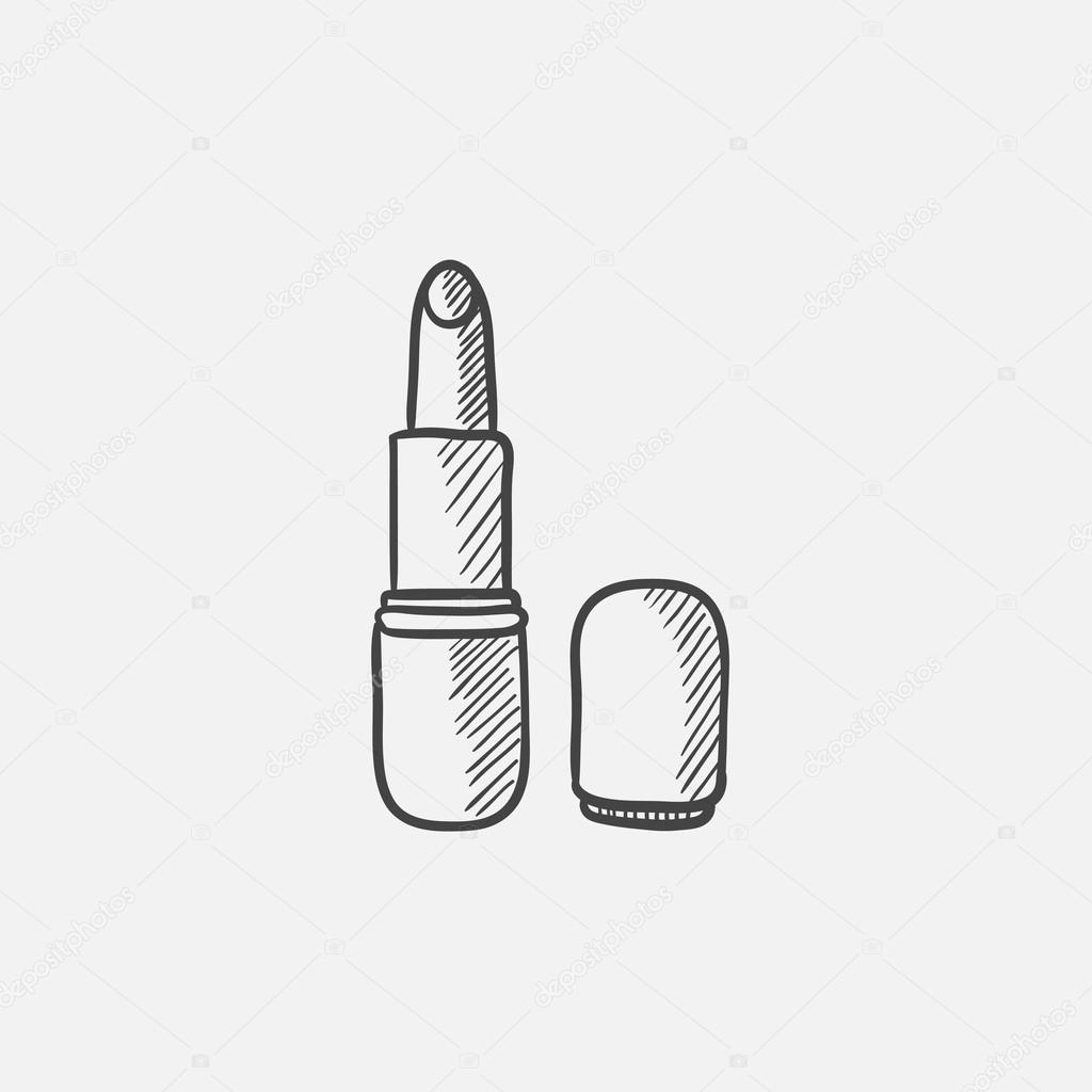 1024x1024 Lipstick Sketch Icon. Stock Vector Rastudio