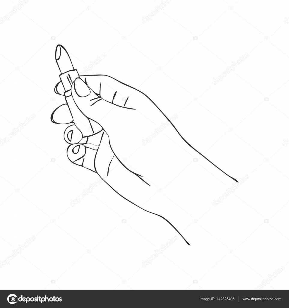 963x1024 Vector Hand With Lipstick Tube Stock Vector Cat Arch Angel