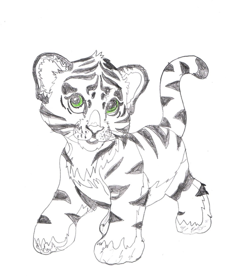 900x1105 Lisa Frank Tiger By Amy Pink