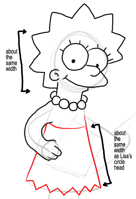 475x694 How To Draw Lisa Simpson From The Simpsons Step By Step Drawing