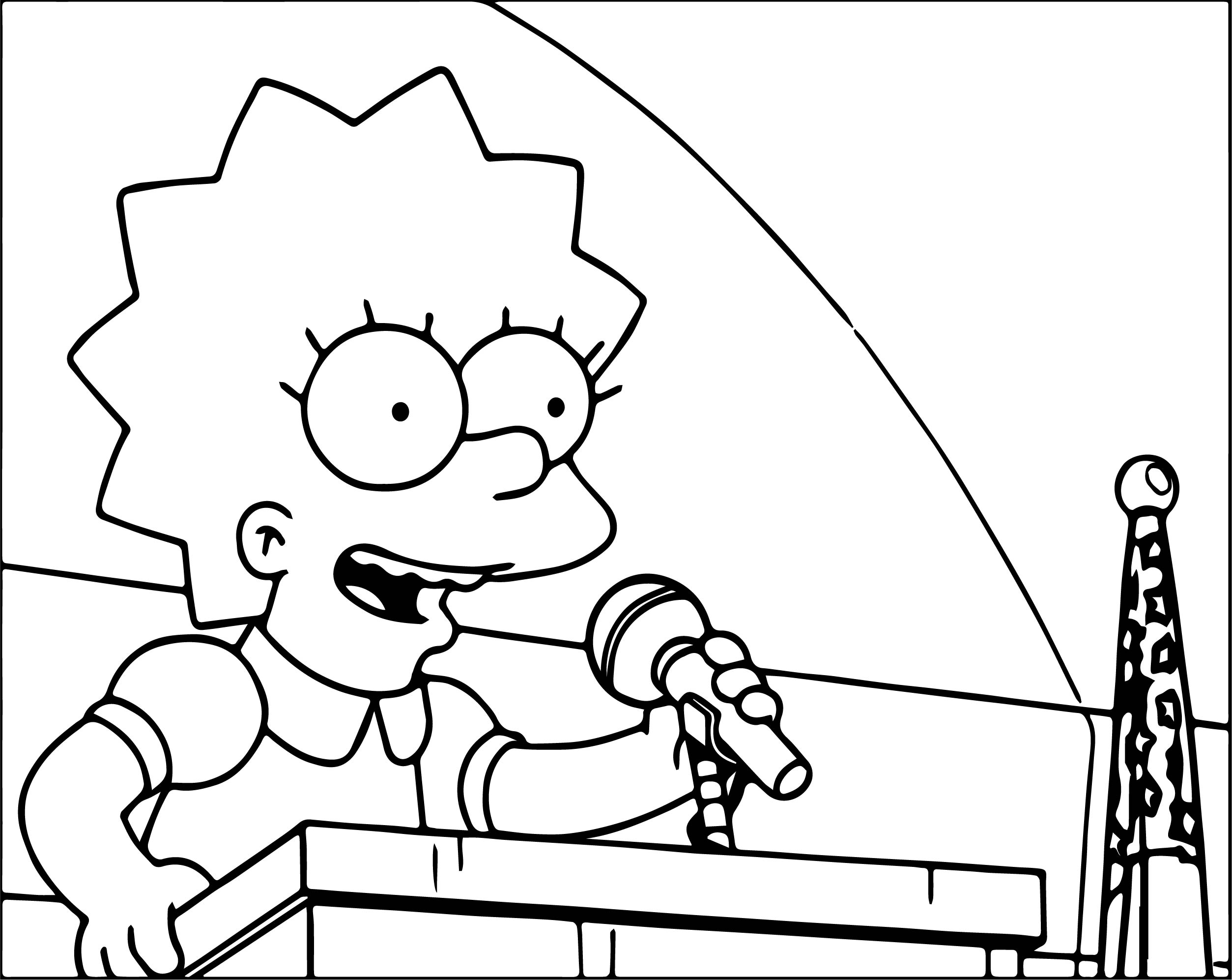 2507x1993 Lisa Simpson Talking Coloring Page Wecoloringpage