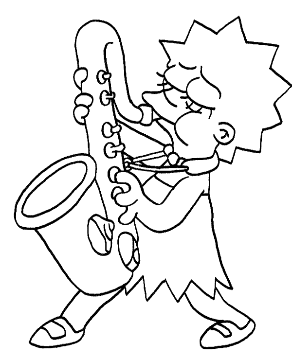 600x740 Lisa Simpson Free Coloring Page To Print Or Download For Free