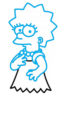 215x382 How To Draw Lisa Simpson From The Simpsons, Cartoons, Easy Step By